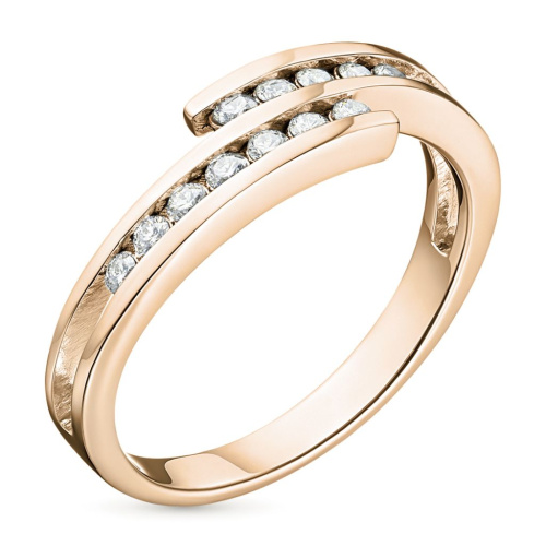 Классическое кольцо из красного золота с бриллиантами э0201кц06105300