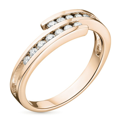 Классическое кольцо из красного золота с бриллиантами э0201кц06105300