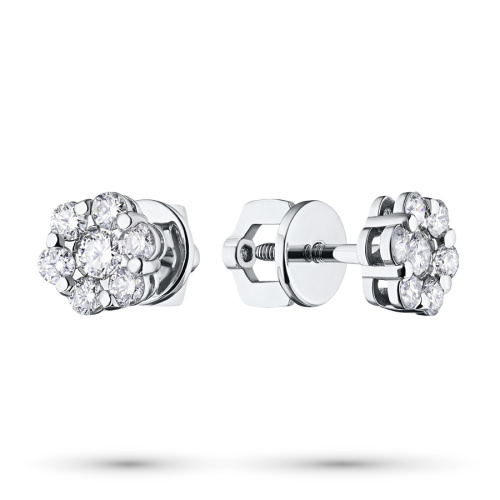 Пусеты из белого золота с бриллиантами э4701пс11141800