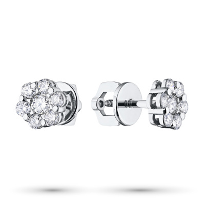 Пусеты из белого золота с бриллиантами э4701пс11141800