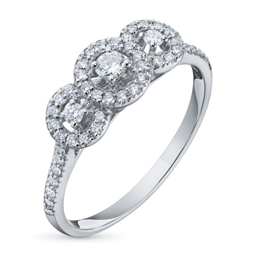 Классическое кольцо из белого золота с бриллиантами э4001кц01192800