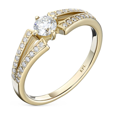 Кольцо из желтого золота с бриллиантами э0301кц03220006