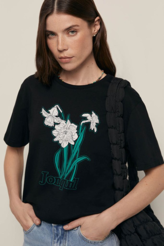 Футболка свободного силуэта с принтом