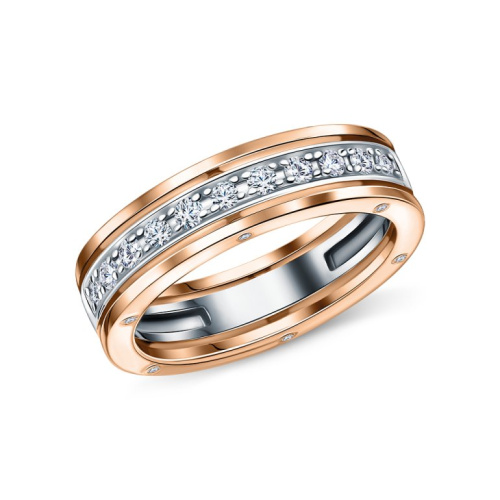 Золотое кольцо с бриллиантами природными