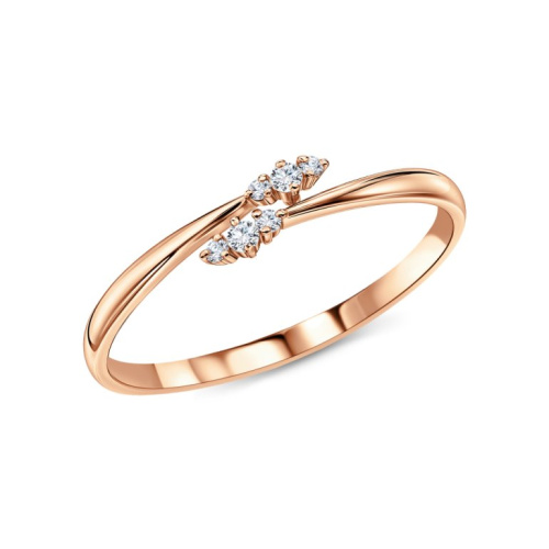 Золотое кольцо с бриллиантами природными