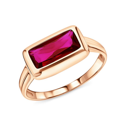 Золотое кольцо с рубинами выращенными