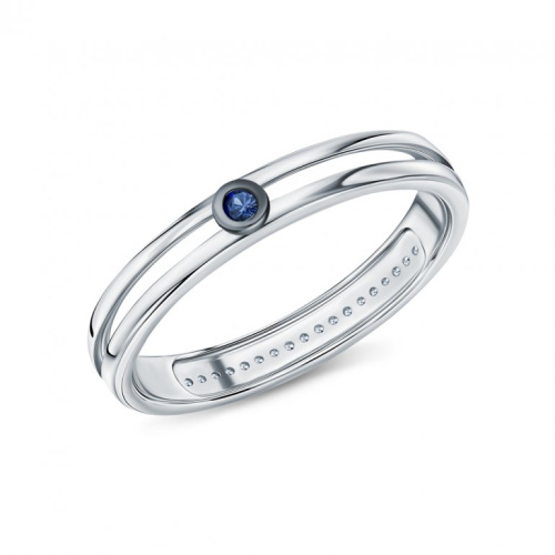 Золотое кольцо с сапфиром и бриллиантами