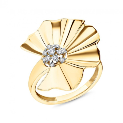 Золотое кольцо с фианитами