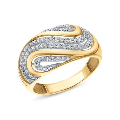 Золотое кольцо с фианитами