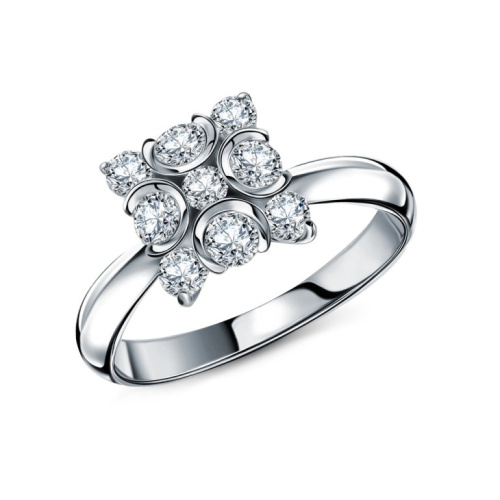 Золотое кольцо с бриллиантами природными