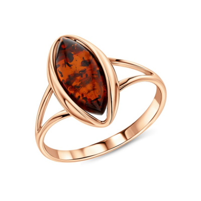 Серебряное кольцо с природным янтарем