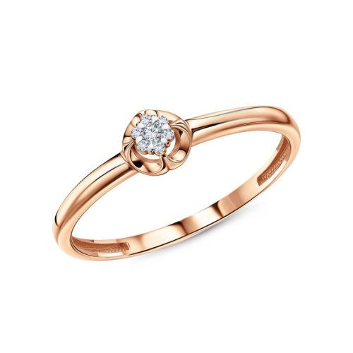 Золотое кольцо с бриллиантами природными