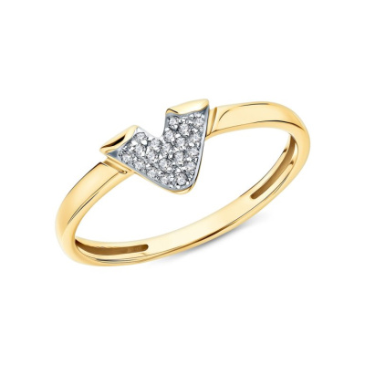 Золотое кольцо с фианитами