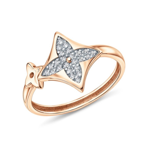 Золотое кольцо с фианитами