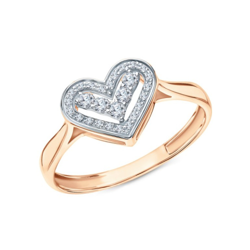 Золотое кольцо с бриллиантами природными