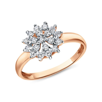 Золотое кольцо с фианитами