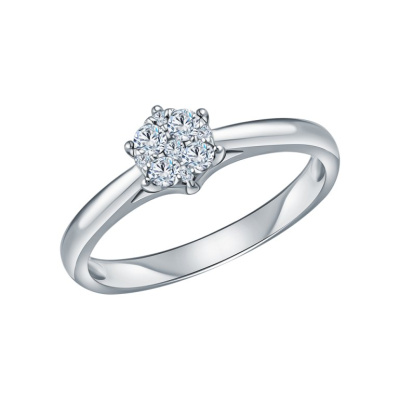 Золотое кольцо с бриллиантами природными