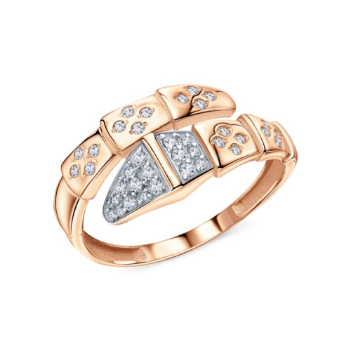 Золотое кольцо с фианитами