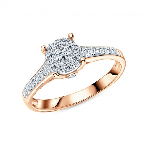 Золотое кольцо с бриллиантами природными