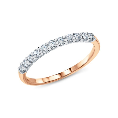 Золотое кольцо с бриллиантами природными