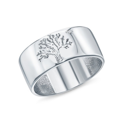 Серебряное кольцо с бриллиантами природными