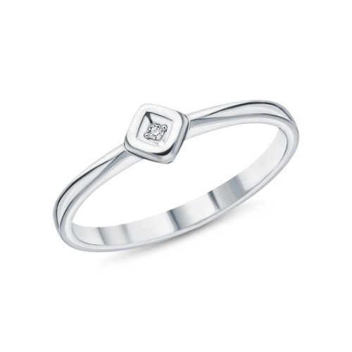 Серебряное кольцо с бриллиантами природными