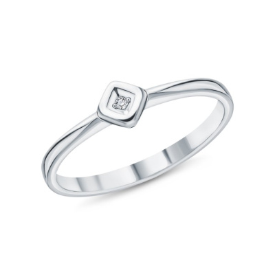 Серебряное кольцо с бриллиантами природными