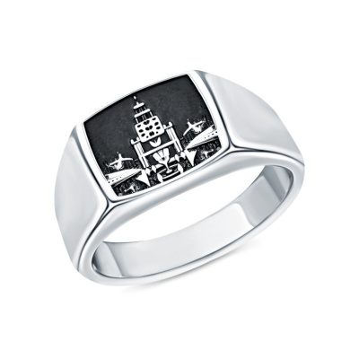 Серебряное кольцо с эмалью