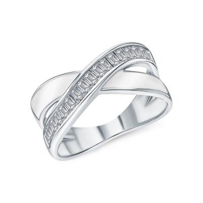 Серебряное кольцо с эмалью и фианитами