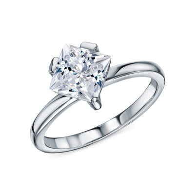 Серебряное кольцо с муассанитом