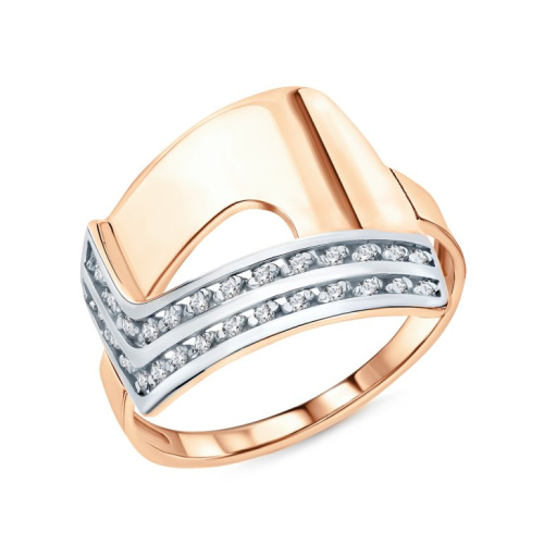 Золотое кольцо с фианитами