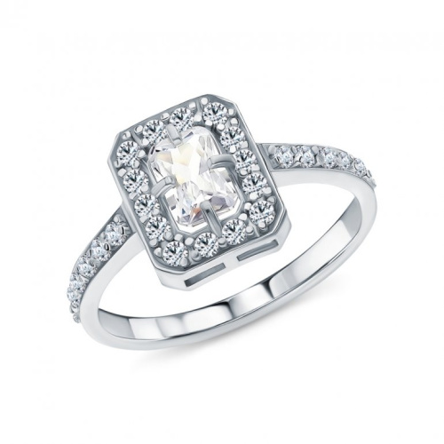 Серебряное кольцо с фианитами