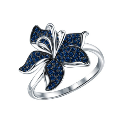 Золотое кольцо с сапфирами природными