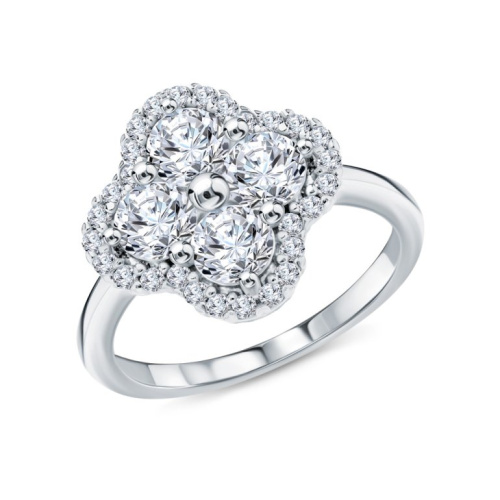 Серебряное кольцо с фианитами