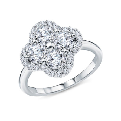 Серебряное кольцо с фианитами