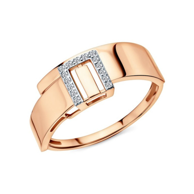 Золотое кольцо с фианитами