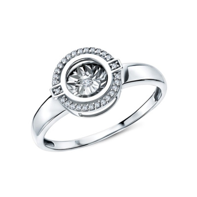 Золотое кольцо с бриллиантами природными