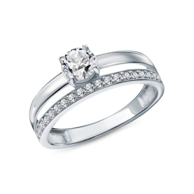 Серебряное кольцо с фианитами