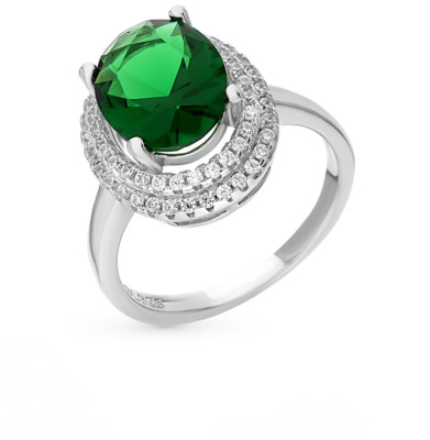 Серебряное кольцо с фианитами