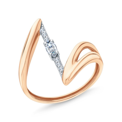 Золотое кольцо с фианитами