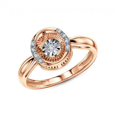 Золотое кольцо с бриллиантами природными