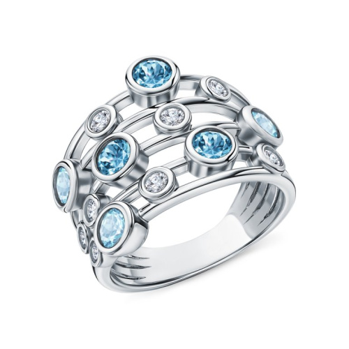 Серебряное кольцо с фианитами