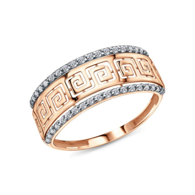 Золотое кольцо с фианитами