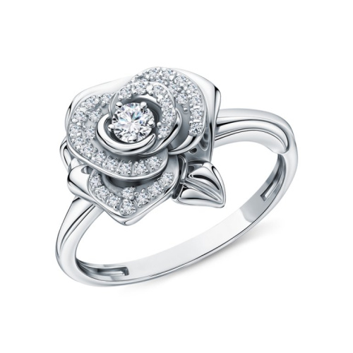 Золотое кольцо с бриллиантами природными