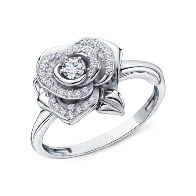 Золотое кольцо с бриллиантами природными