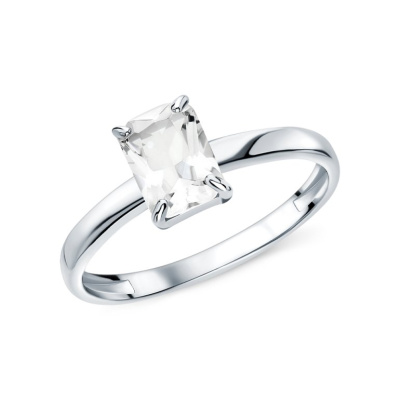 Серебряное кольцо с природным горным хрусталем