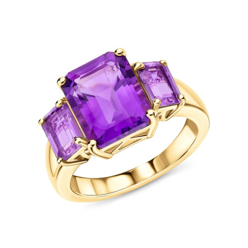 Серебряное кольцо с аметистами природными