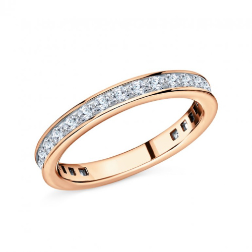 Золотое обручальное кольцо с бриллиантами