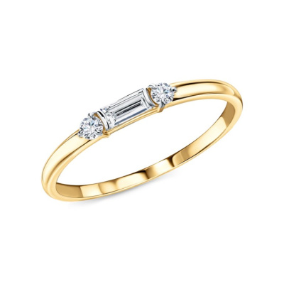 Золотое кольцо с бриллиантами выращенными