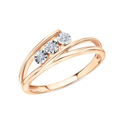 Золотое кольцо с бриллиантами природными